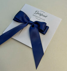 Navy hair bow - Satin Gabificent