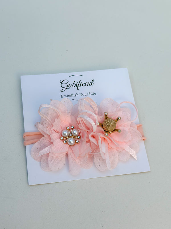 Peach Pink Baby Headband Gabificent