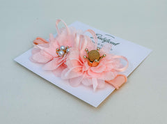 Peach Pink Baby Headband Gabificent