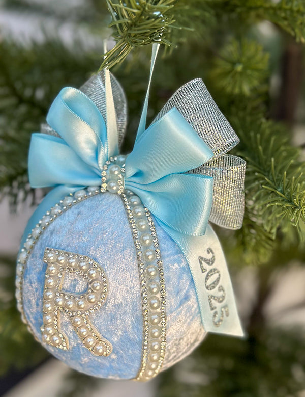 Personalised Christmas Bauble - Baby Blue Gabificent