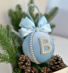 Personalised Christmas Bauble - Baby Blue - Gabificent