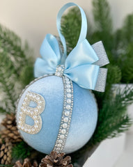 Personalised Christmas Bauble - Baby Blue - Gabificent