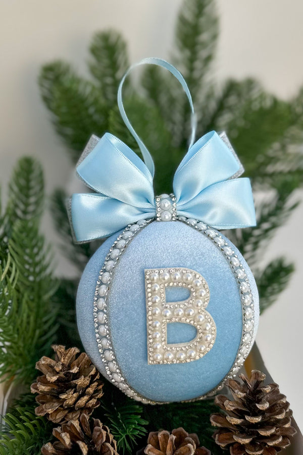 Personalised Christmas Bauble - Baby Blue - Gabificent