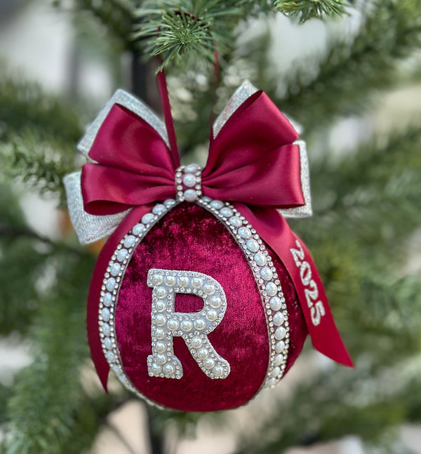 Personalised Christmas Bauble - Burgundy Gabificent