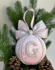 Personalised Christmas Bauble - Light Pink - Gabificent