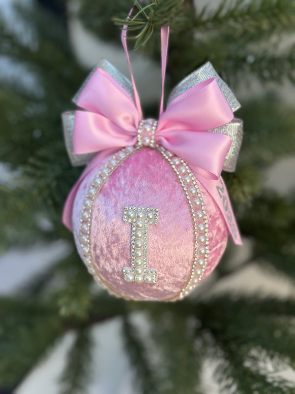 Personalised Christmas Bauble - Light Pink Gabificent