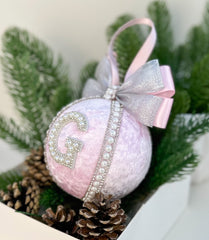 Personalised Christmas Bauble - Light Pink - Gabificent