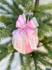 Personalised Christmas Bauble - Light Pink Gabificent