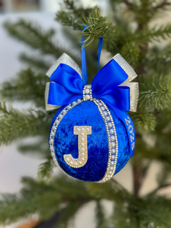 Personalised Christmas Bauble - Royal blue Gabificent