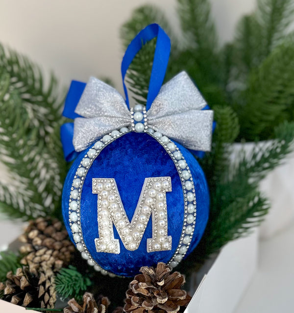 Personalised Christmas Bauble - Royal blue Gabificent
