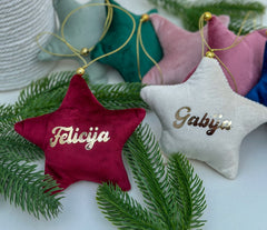 Personalised Christmas Velvet star Gabificent
