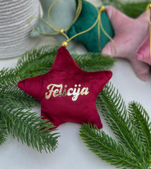 Personalised Christmas Velvet star Gabificent