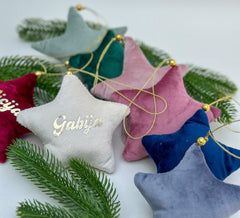 Personalised Christmas Velvet star Gabificent