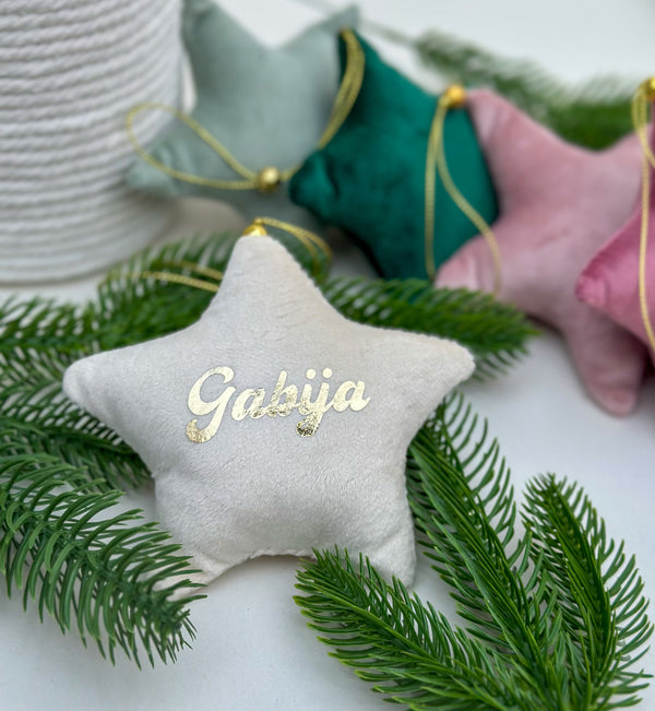 Personalised Christmas Velvet star Gabificent