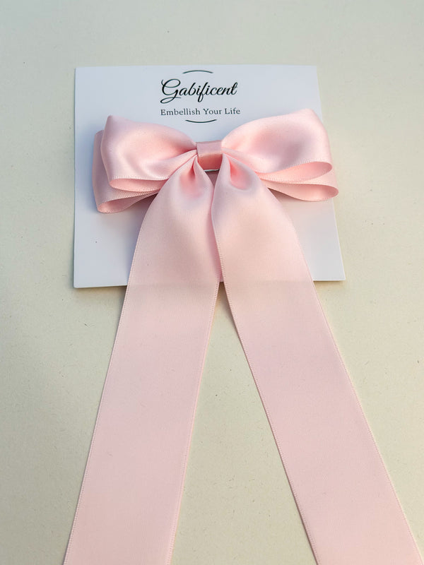 Pink hair bow - Satin Gabificent