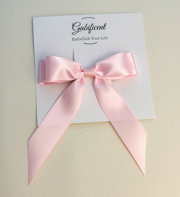 Pink hair bow - Satin Gabificent