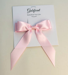 Pink hair bow - Satin Gabificent