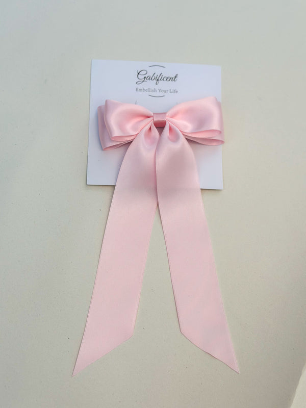 Pink hair bow - Satin Gabificent