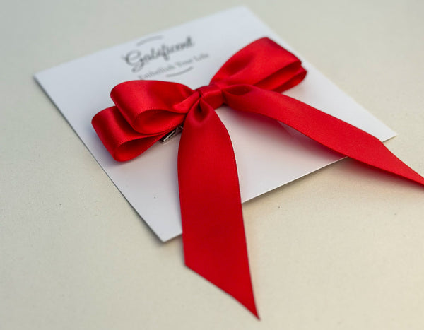 Red hair bow - Satin Gabificent