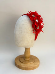 Red headband with flowers Gabificent