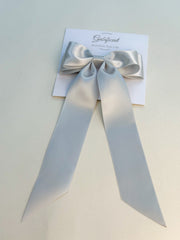 Silver hair bow - Satin Gabificent