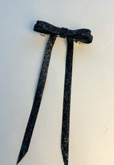 Sparkly Velvet hair Bow- Black Gabificent