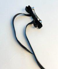 Sparkly Velvet hair Bow- Black Gabificent