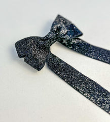 Sparkly Velvet hair Bow- Black Gabificent