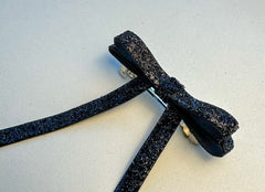 Sparkly Velvet hair Bow- Black Gabificent