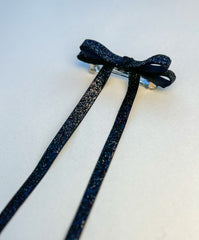 Sparkly Velvet hair Bow- Black Gabificent