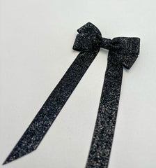 Sparkly Velvet hair Bow- Black Gabificent