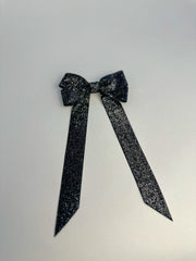 Sparkly Velvet hair Bow- Black Gabificent