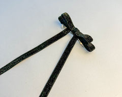 Sparkly Velvet hair Bow- Black/Gold Gabificent