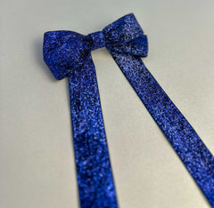 Sparkly Velvet hair Bow- Blue Gabificent