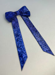 Sparkly Velvet hair Bow- Blue Gabificent