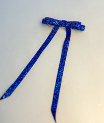 Sparkly Velvet hair Bow- Blue Gabificent