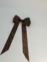 Sparkly Velvet hair Bow- Brown Gabificent