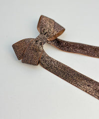 Sparkly Velvet hair Bow- Brown Gabificent