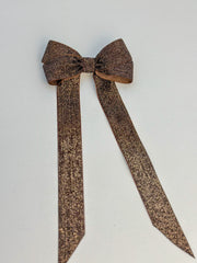 Sparkly Velvet hair Bow- Brown Gabificent
