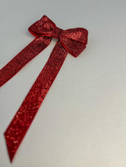 Sparkly Velvet hair Bow- Red Gabificent