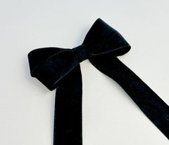 Suede Velvet hair Bow- Black Gabificent
