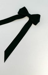 Suede Velvet hair Bow- Black Gabificent