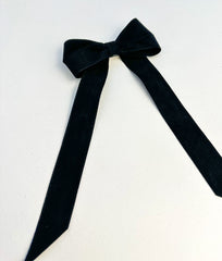 Suede Velvet hair Bow- Black Gabificent