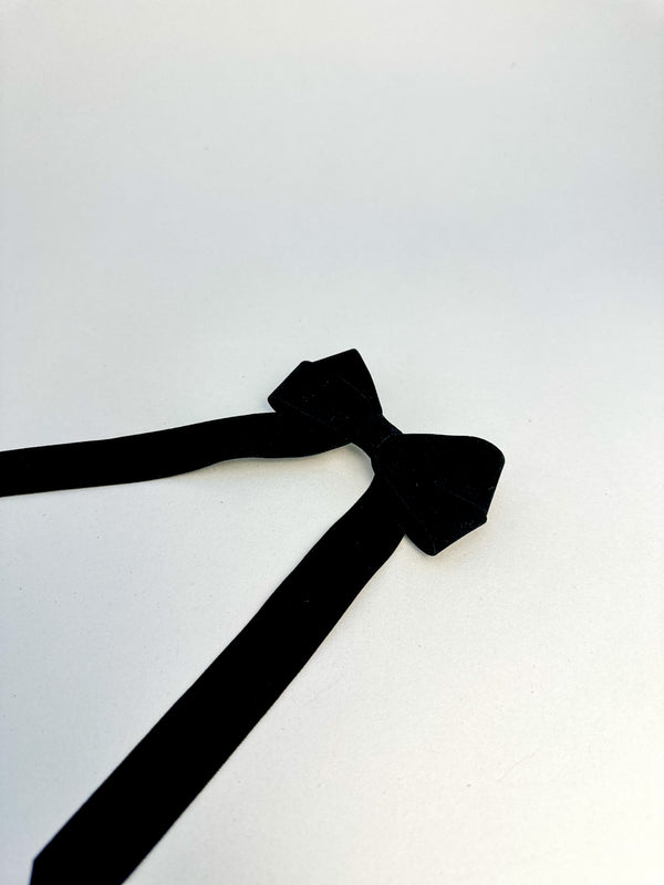 Suede Velvet hair Bow- Black Gabificent