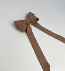 Suede Velvet hair Bow- Brown Gabificent