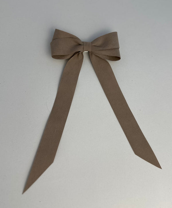 Suede Velvet hair Bow- Brown Gabificent