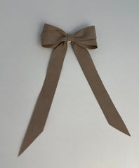 Suede Velvet hair Bow- Brown Gabificent