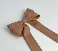 Suede Velvet hair Bow- Brown Gabificent