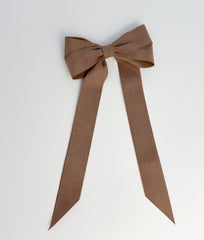 Suede Velvet hair Bow- Brown Gabificent