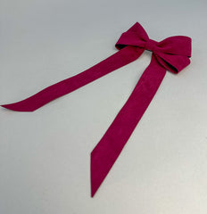 Suede Velvet hair Bow- Burgundy Gabificent